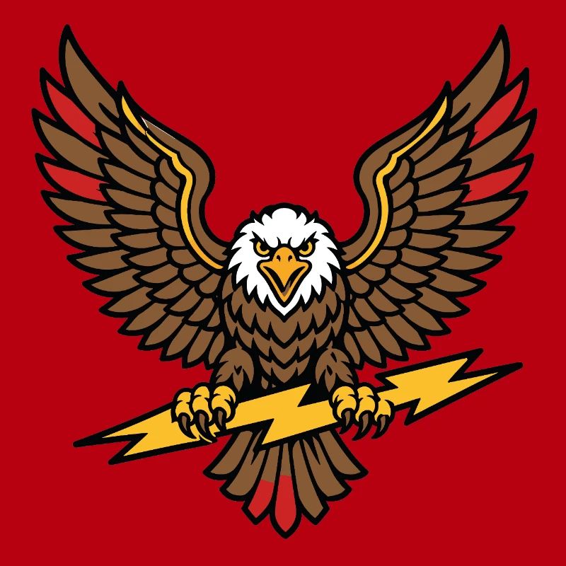 Alter-Schule-Tattoo-Stil Lightning Eagle