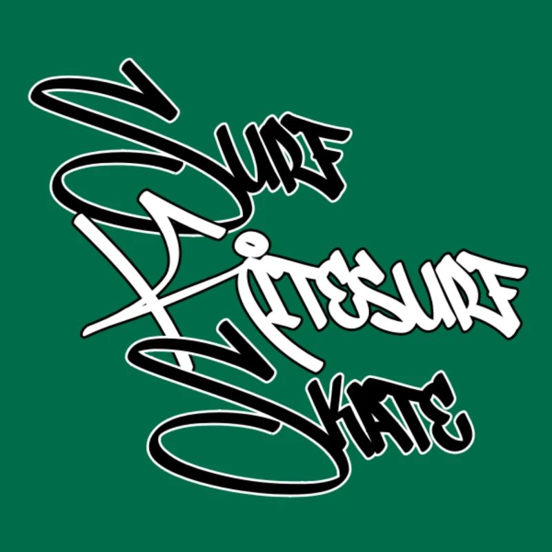 Graffiti Surf Script White