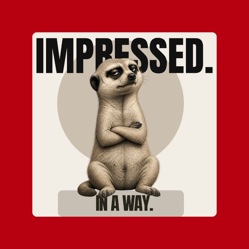 Impressionné. – Conception sarcastique de suricates