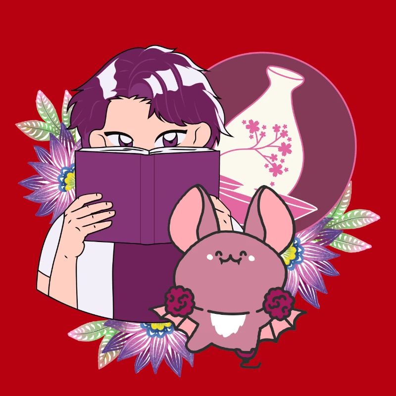 Manga Reader, Sake and Bat with Prosthesis