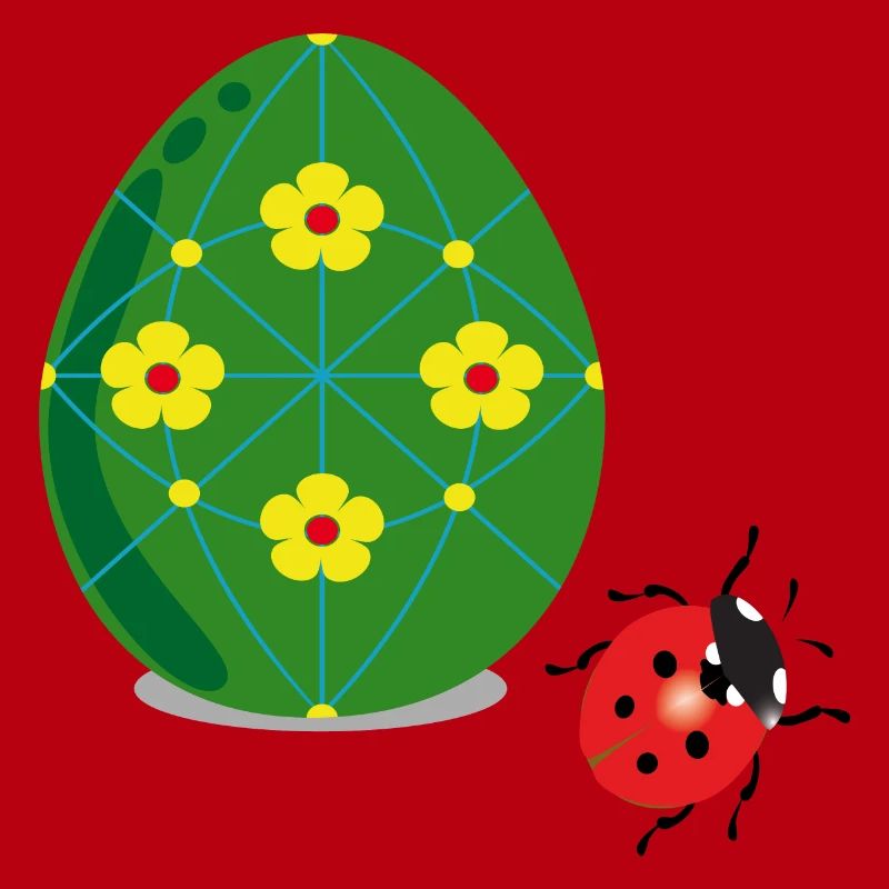 Easter egg with ladybug