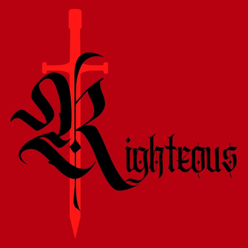 Conception gothique vertueuse avec épée avec texte noir