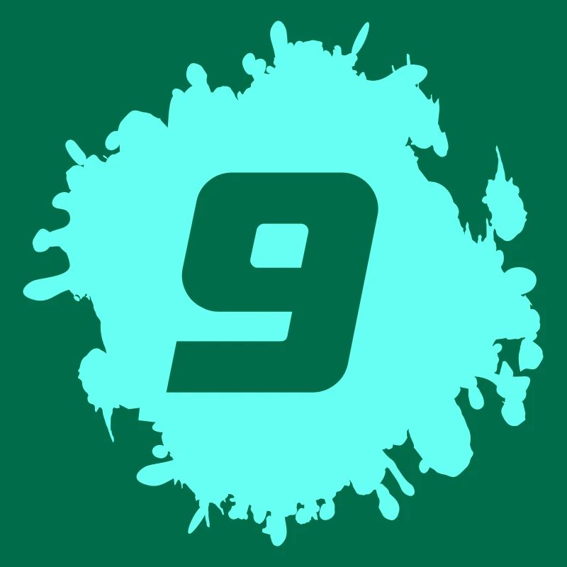 Nine Cyan Splash Graphics