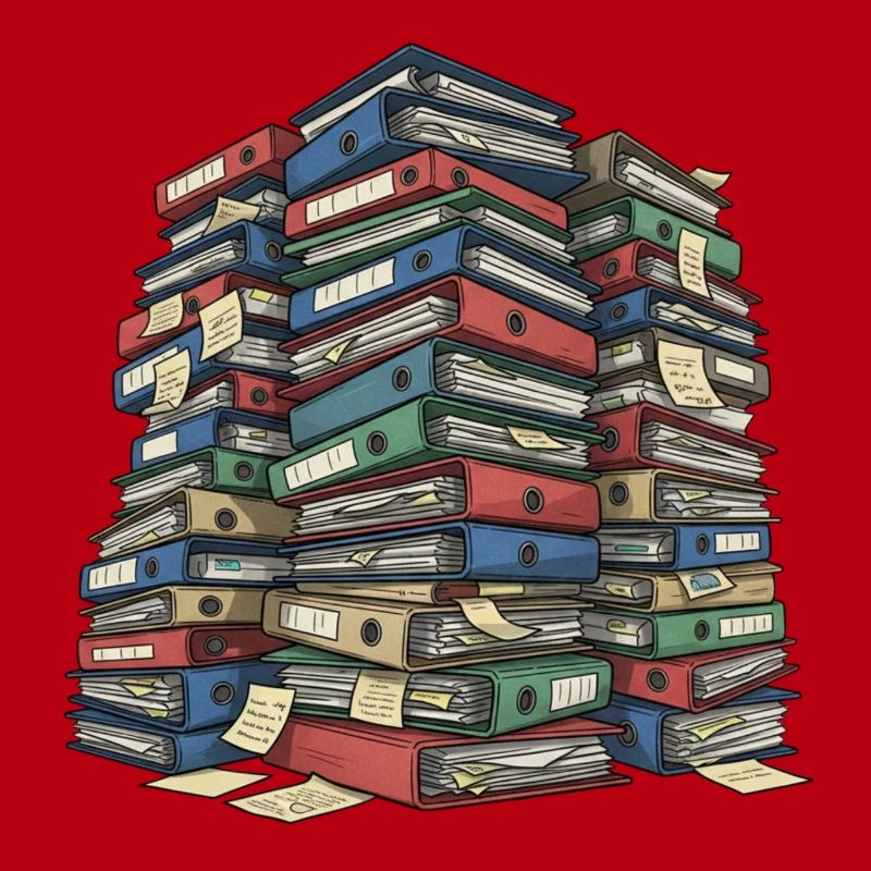 Folder Stack Office Chaos