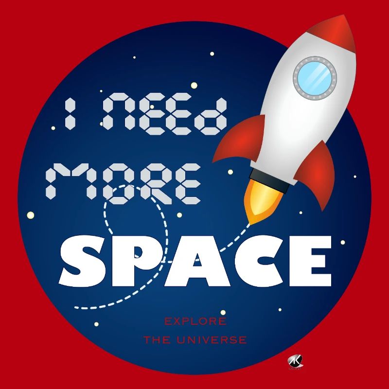 Space rocket in a blue circle illustration