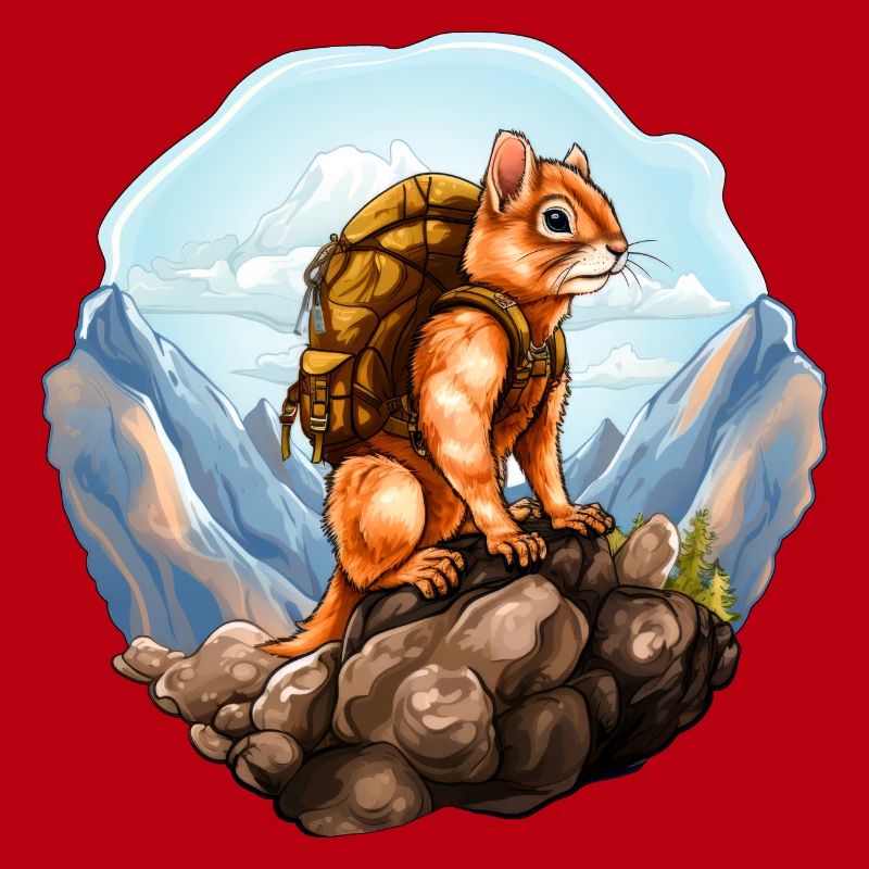 Eichhörnchen Bergsteiger / Wandern Eichhörnchen