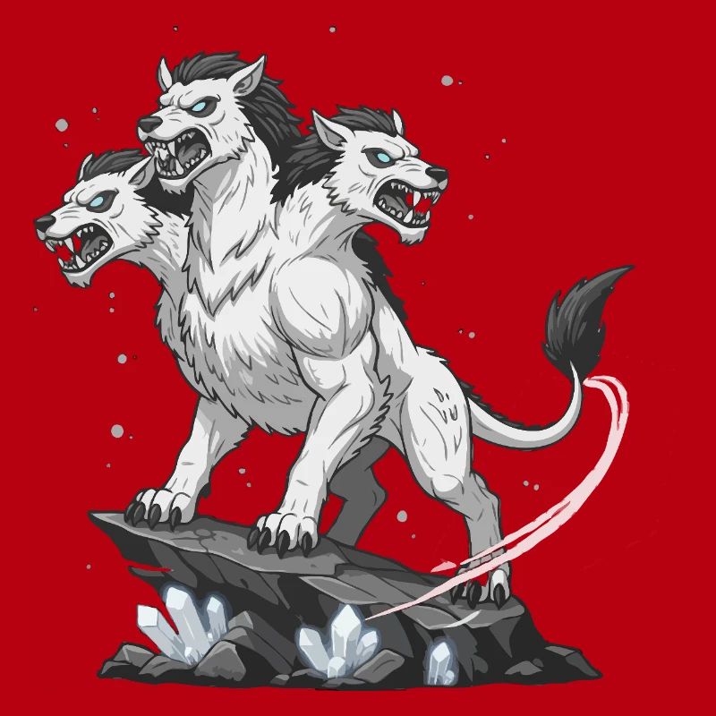Three-headed monster wolf