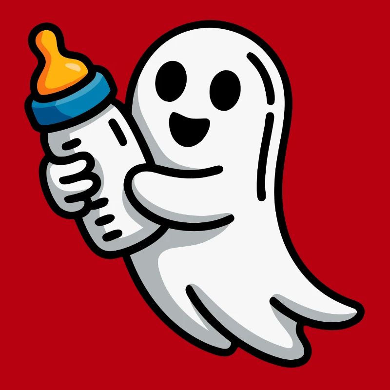 Geist mit Schnuller Illustration