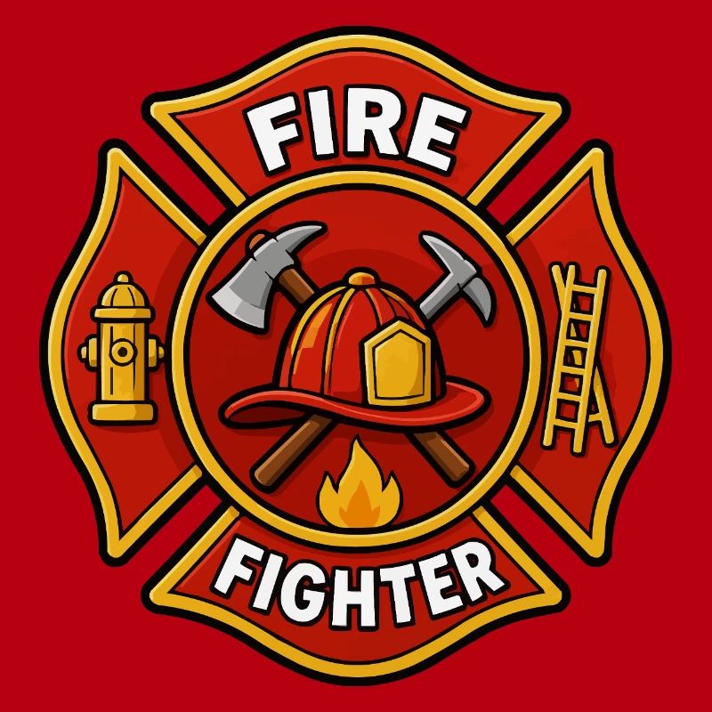 Firefighter Helmet Emblem with Axe