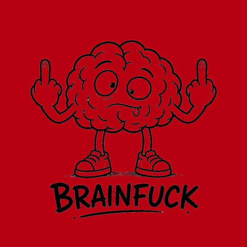 Brain Graffiti With Middle Finger