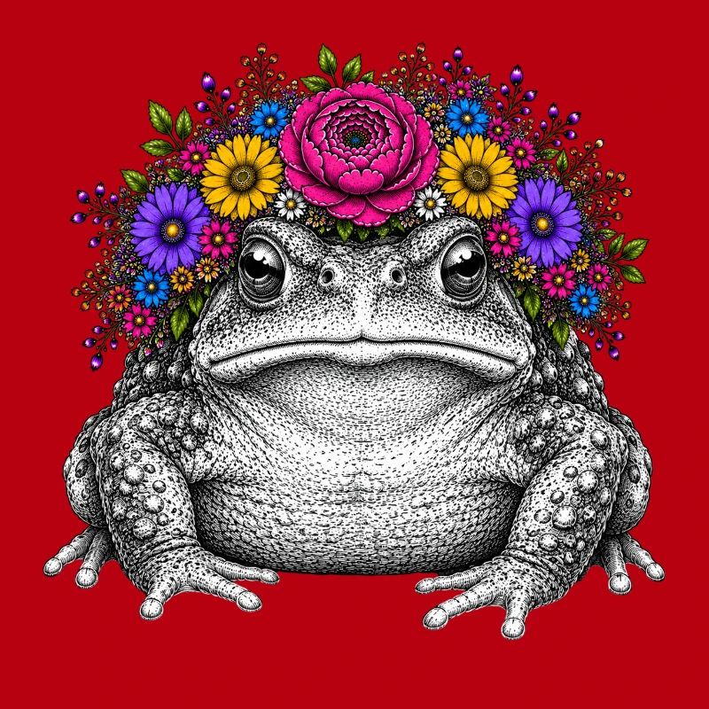 Toad with flower crown