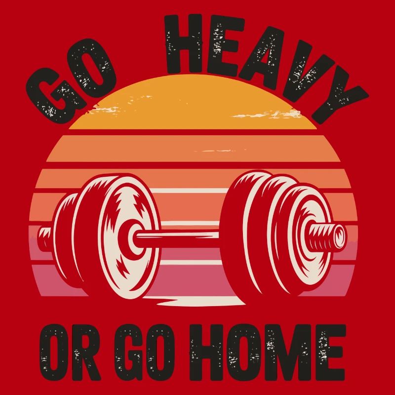 Go Heavy oder Go Home Retro Langhantel