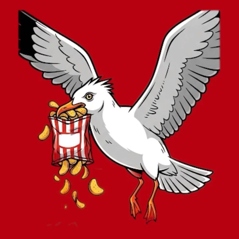 Seagull with Chips Snack Design