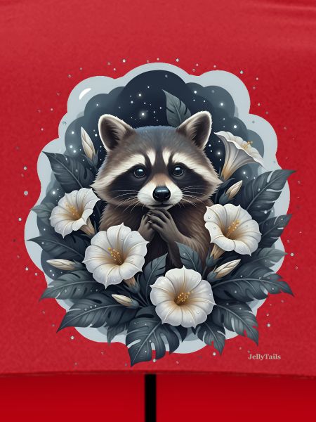 Waschbär im Blumenbeet.