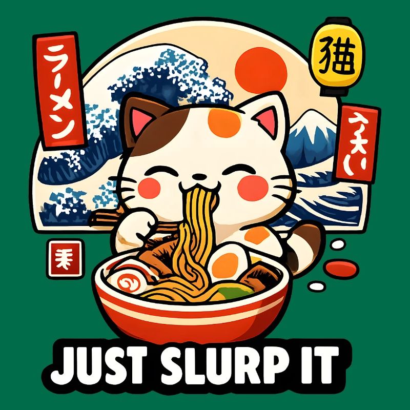 Chat ramen de Kawaii : Aspire-le simplement