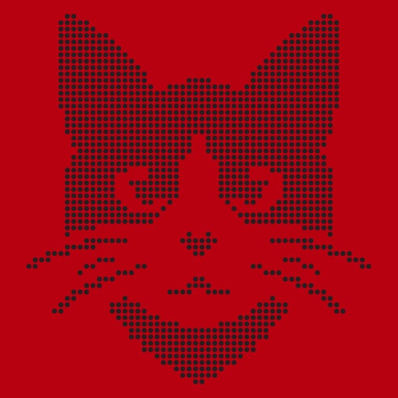 Silhouette de visage de chat à points
