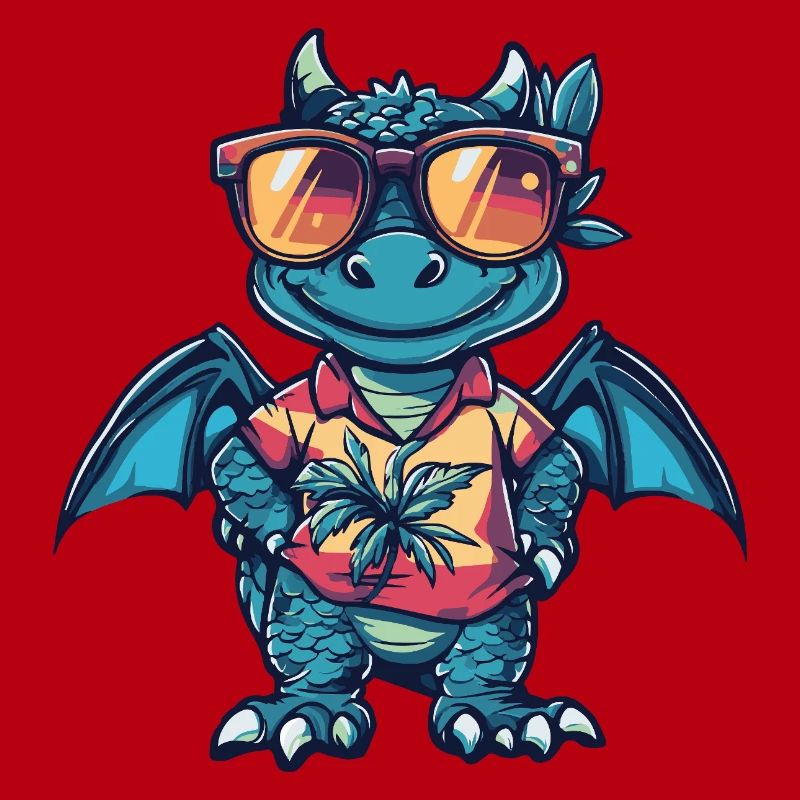 Drache Comic Urlaub