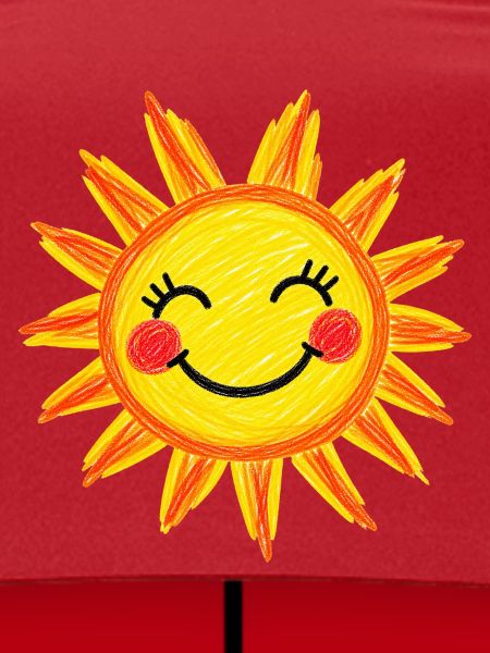 Lächelnde Sonne Crayon-Stil