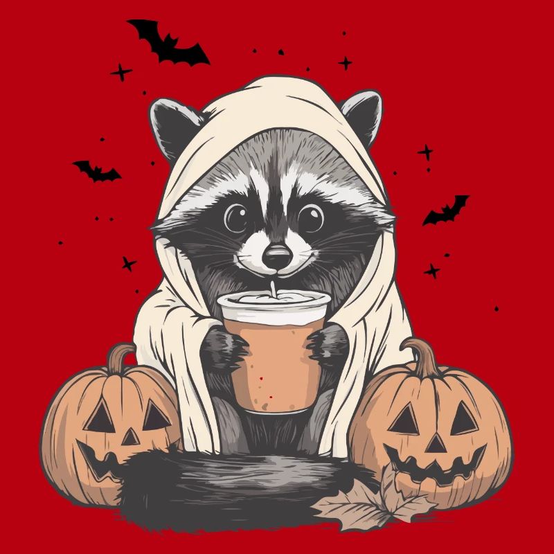 Halloween Pullover, Waschbär Halloween, Geschenk