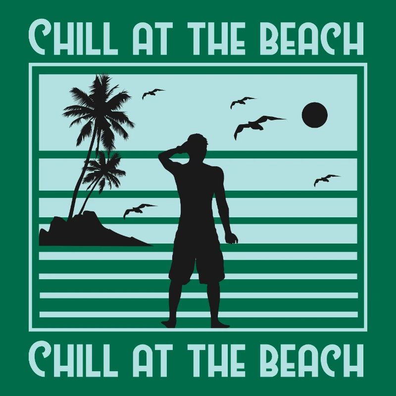 Conception de silhouette de plage décontractée