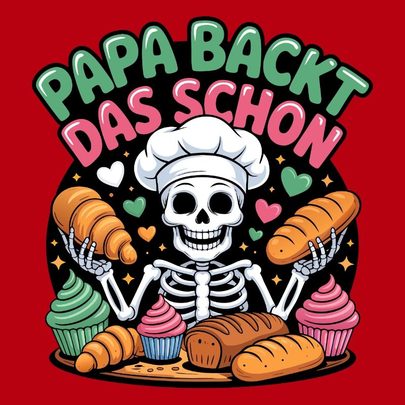 Daddy bakes this nice skeleton chef