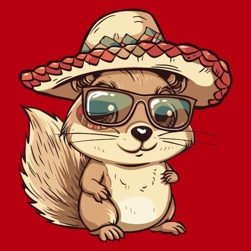 Squirrel Comic Funny Sombrero