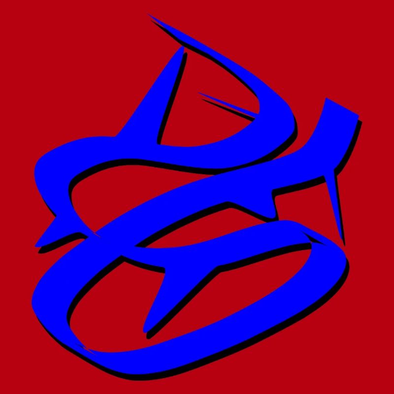 Dynamisches blaues Graffiti-Design