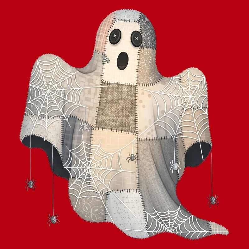 Patchwork Ghost with Spider Webs
