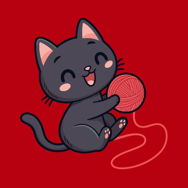 Red wool kitten soft pattern