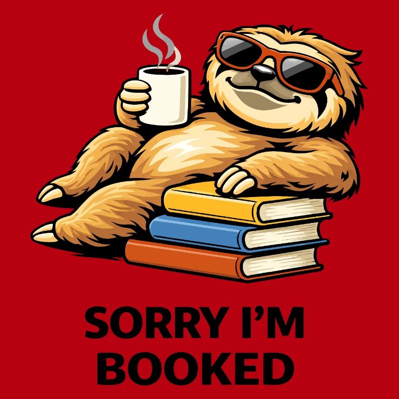Cozy Sloth Reading Stack