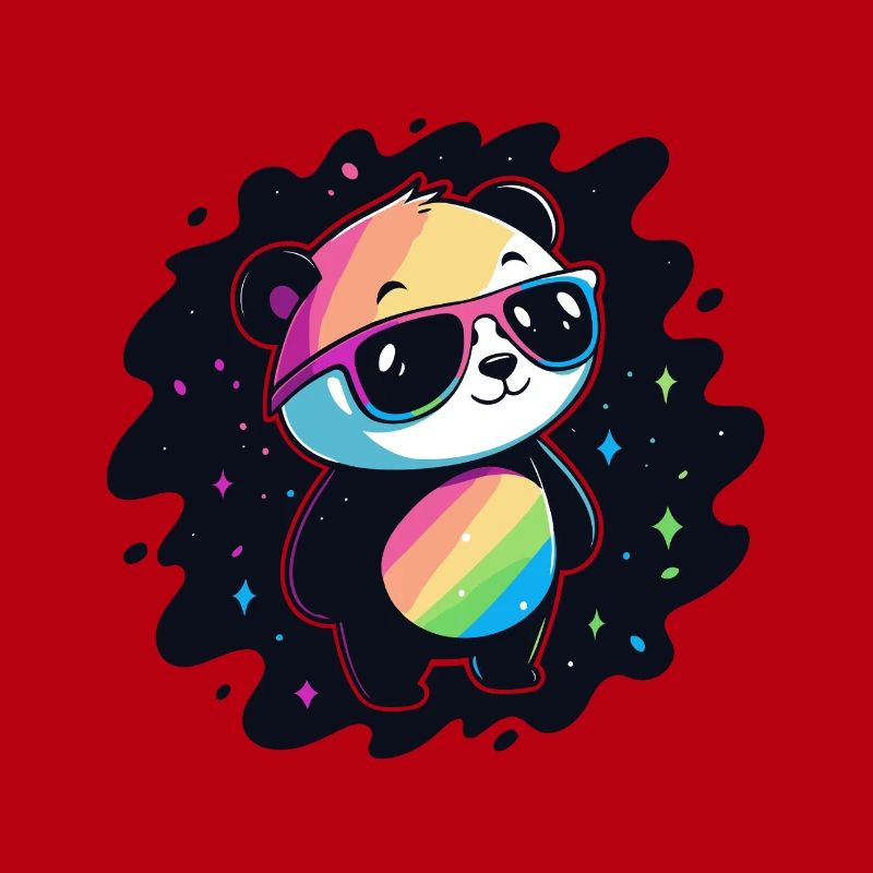 Panda Rainbow Galaxy Cool Glasses