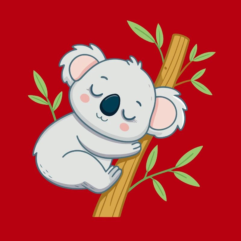 Sleeper koala on a branch