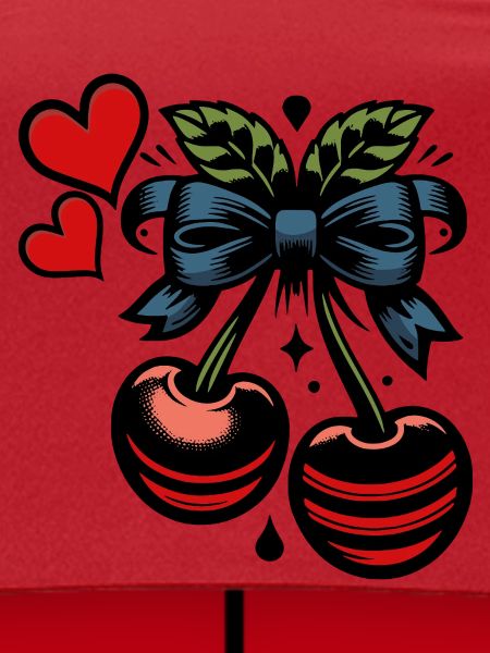 Kirsch-Duo mit Schleife Retro-Pop-Art