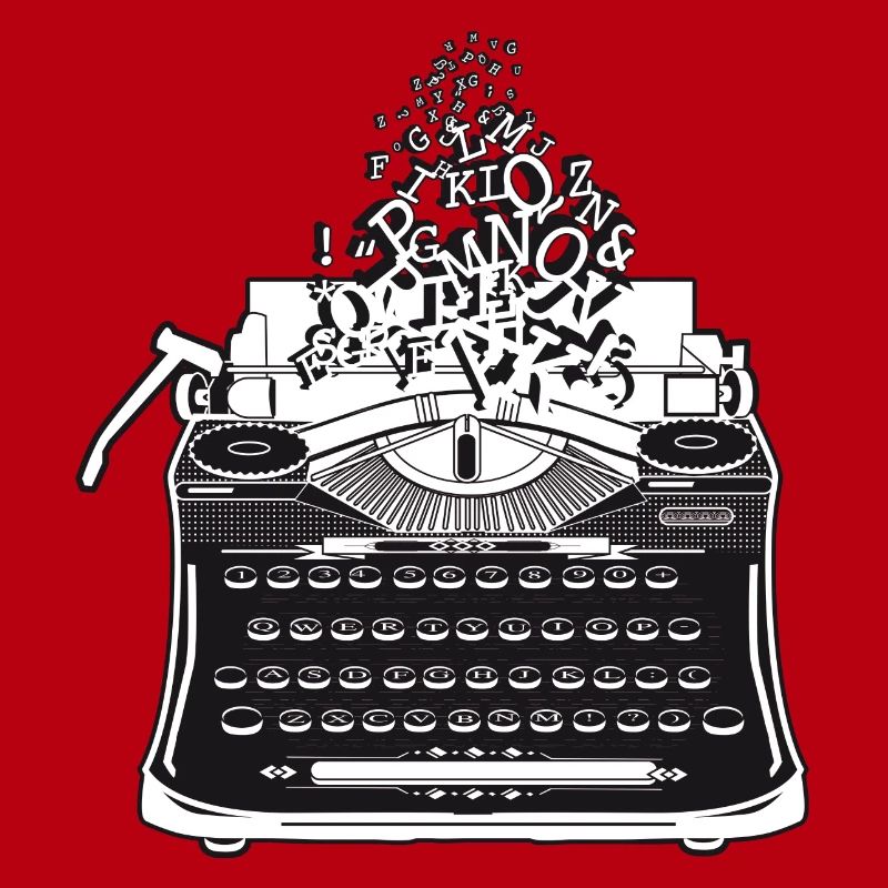nostalgic antique typewriter with letters