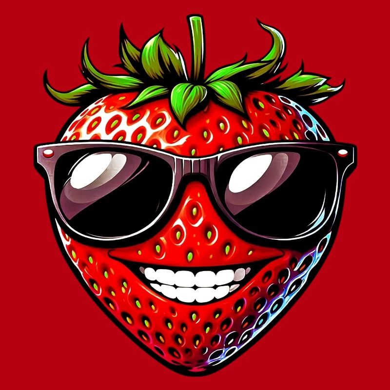 Erdbeere mit Sonnenbrille