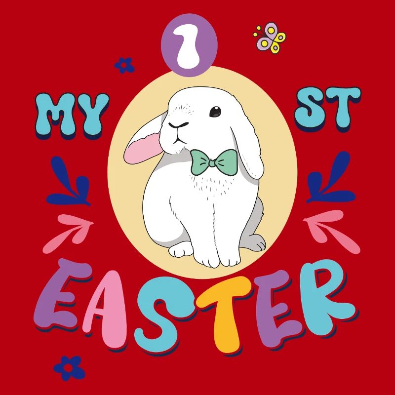 My first Easter, cute bunny with a bow