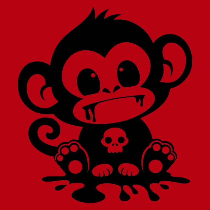 Spooky Monkey with Skull