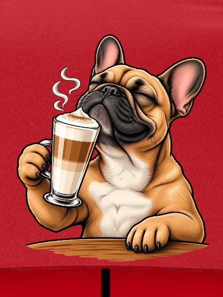 Frenchie mit Latte Macchiato