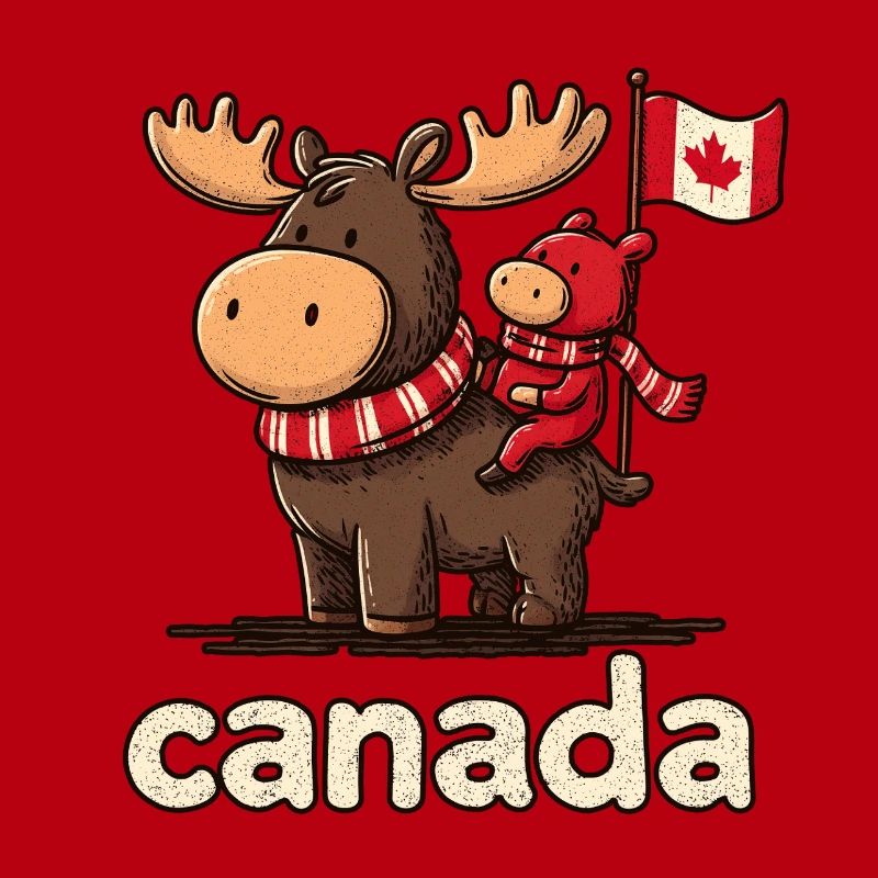 Mousse du Canada avec un petit compagnon
