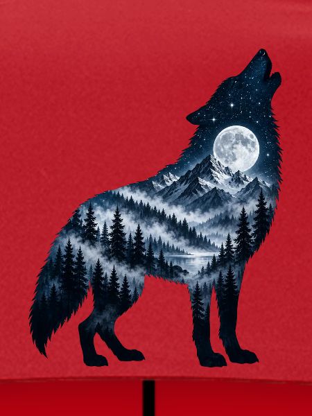 Wolf Krafttier Vollmond