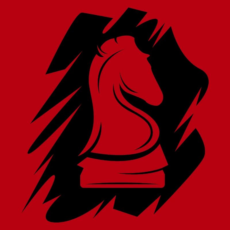 Icône d’illustration de cheval de brosse de logo d’échecs