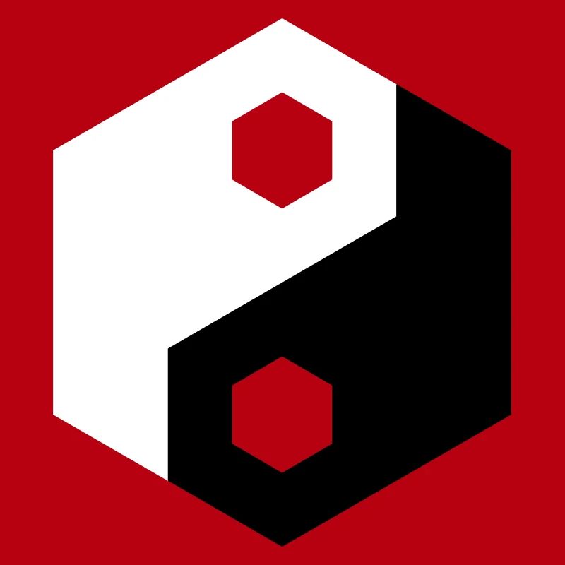Hex-Ausschnitt Yin Yang