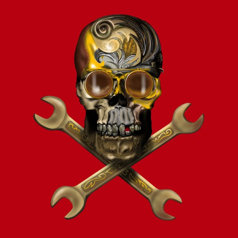 Steampunk skull with tools
