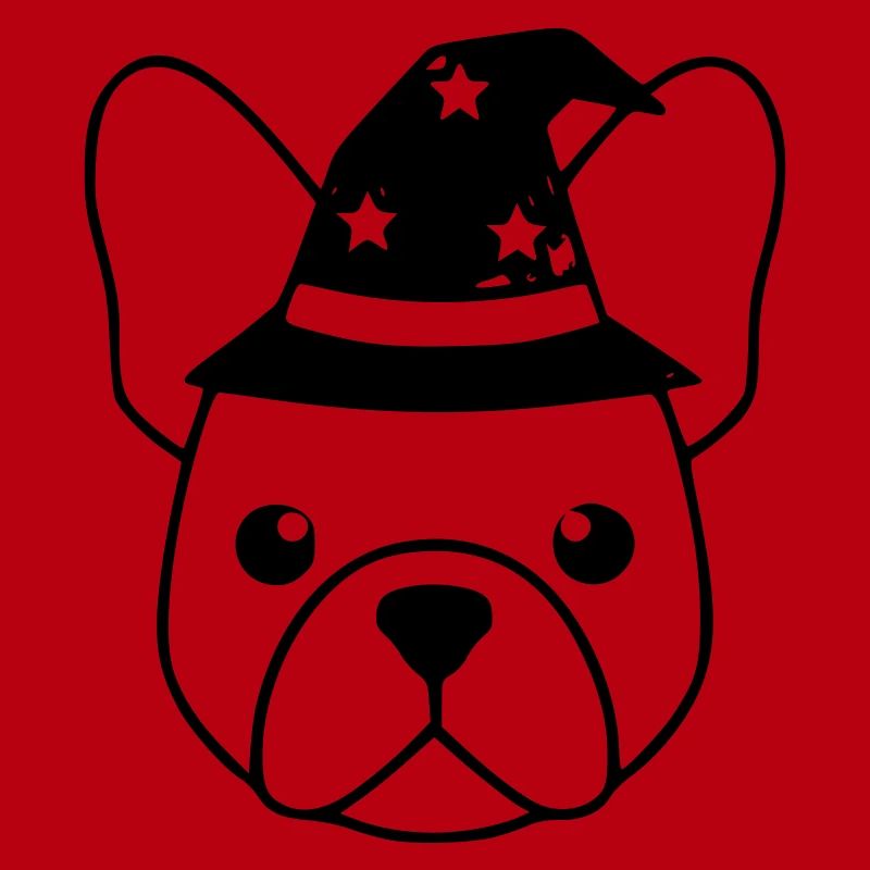 Frenchie Wizard Hat Outline