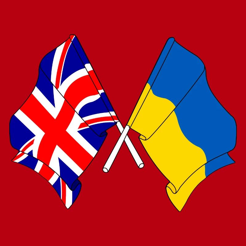 Drapeau de l’Angleterre et drapeau de l’Ukraine