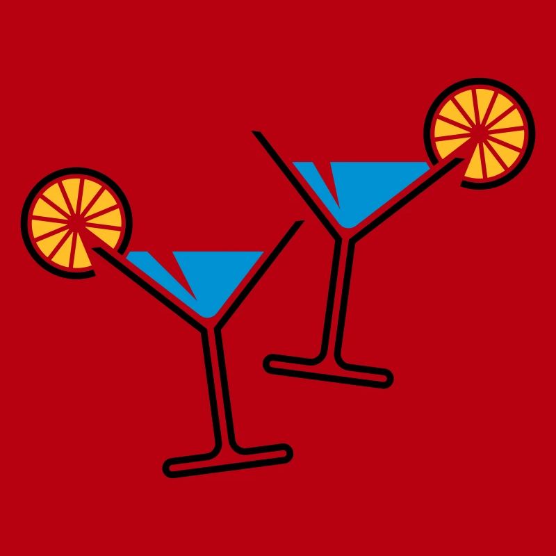 2 Cocktailgläser / Cocktail / Martini + (Hellblau)