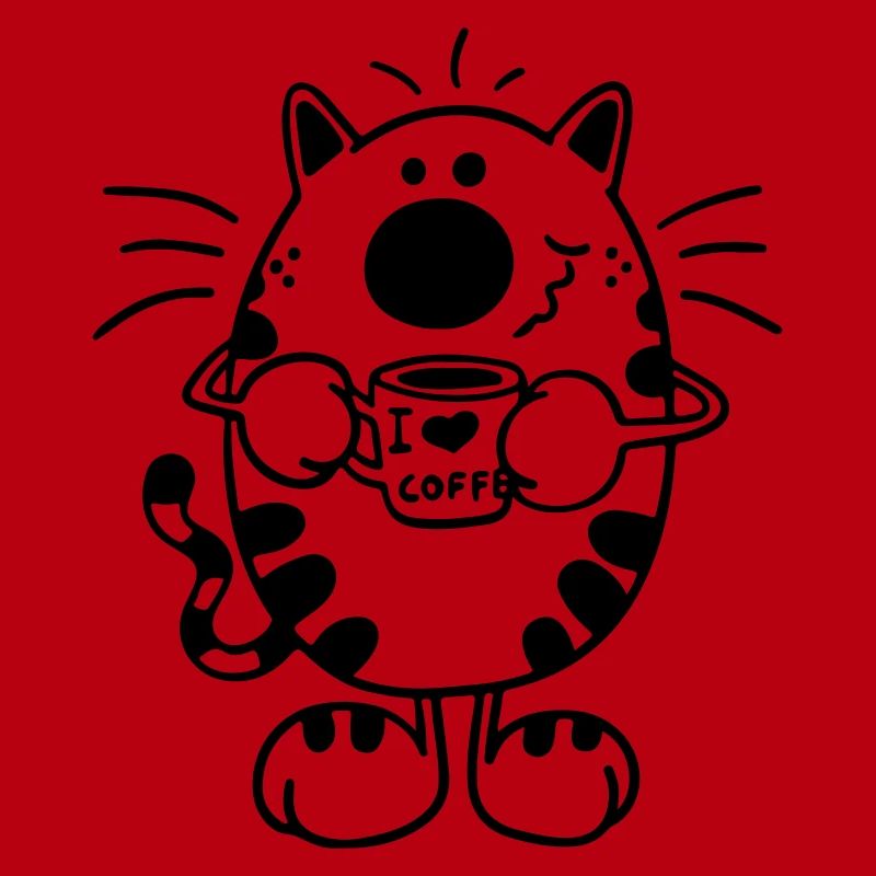Chat avec café