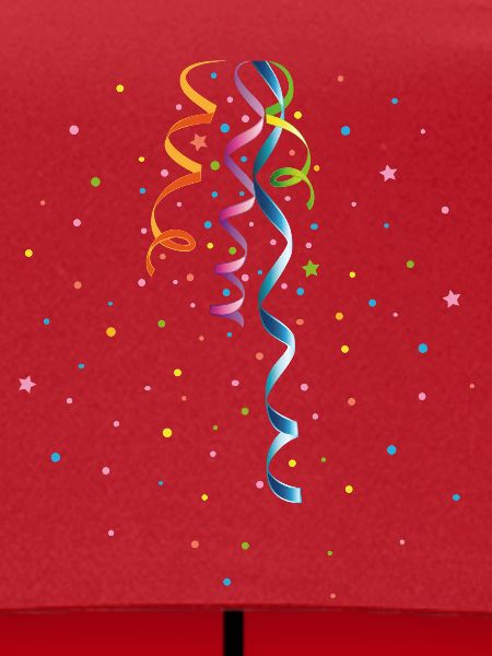 Konfetti und Luftschlangen buntes Party-Design
