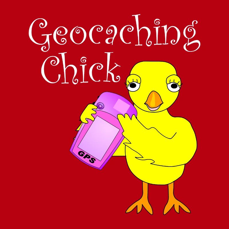 Géocaching Chick Texte blanc