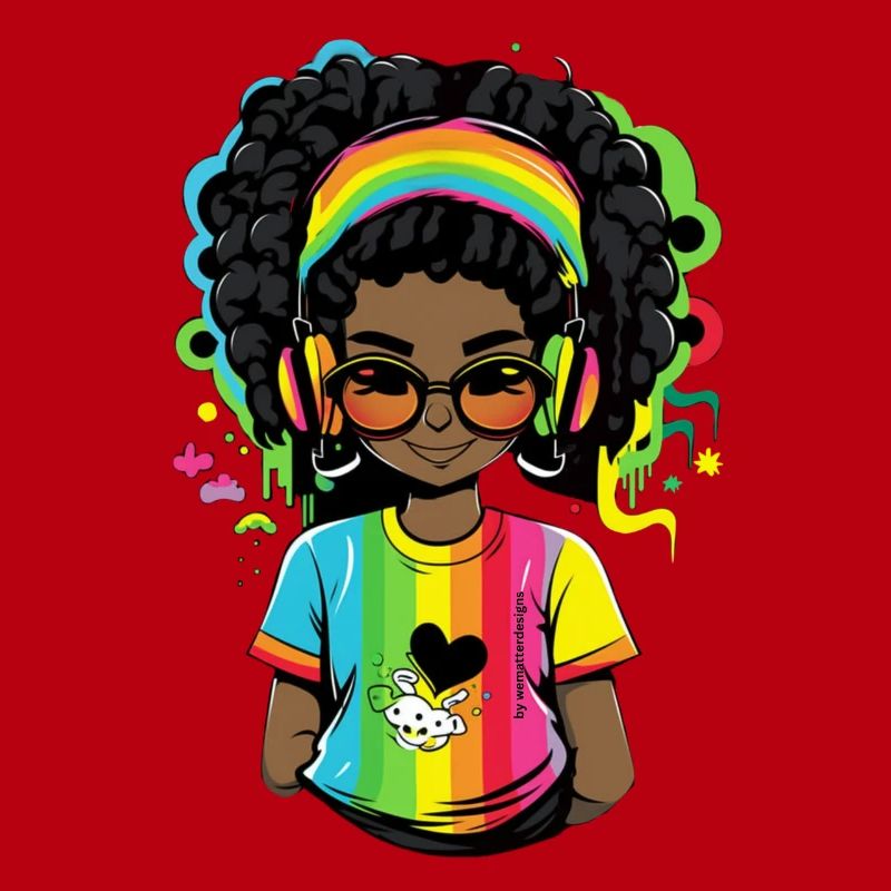 Leuchtender Reggae-Pullover mit Rainbow-Design